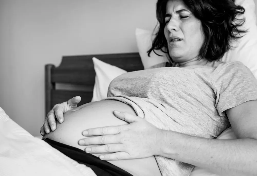 A women in labor pain